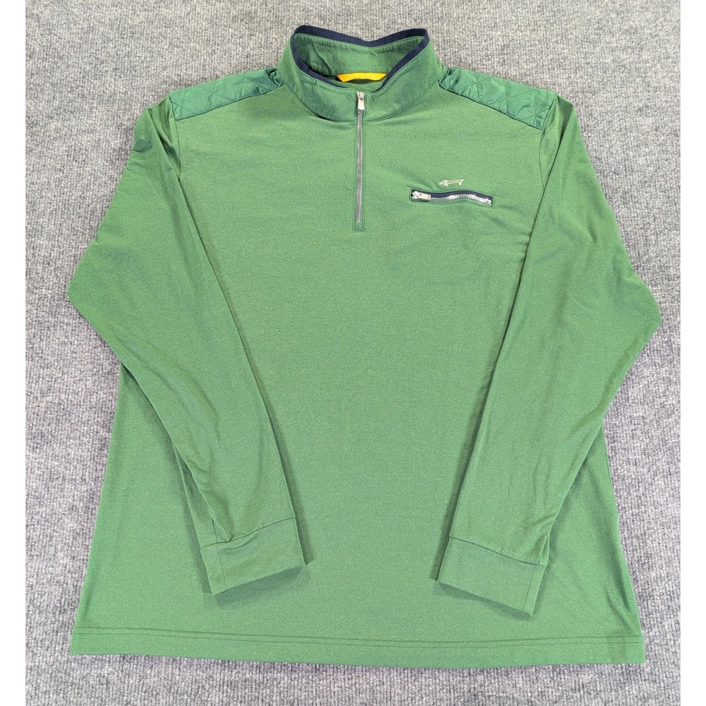 Louis Castel Mens 1/4 Zip Pullover Green Quilted Shoulder CLMTS902 Size 110 XL